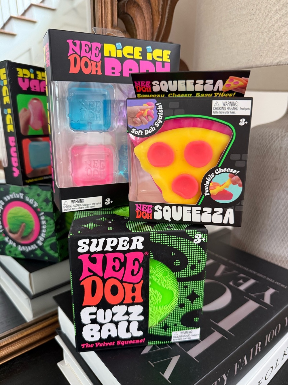 Nee Doh Squeezza Pizza Soft Toy - Yellow & Pink